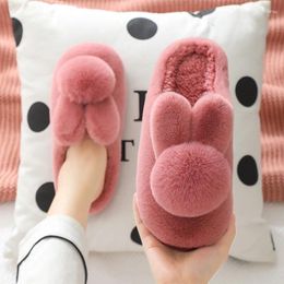 Slippers Cute Furry Shoes Women Men Winter Fluffy Sandals Cartoon Warm Cosy Plush Slip On Kids Home Slides