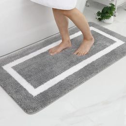 Carpets Bathroom Rug Absorbent Bath Mat Shower Pad Non-Slip Bedroom Foot Carpet Soft Thick Living Room Plush Doormat Floor Decor