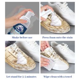 Foam Cleaner for White Shoes Whitening Magic Spray Get Rid of Dirty White Boot Sneaker Cleaning Stain Remove Yellow