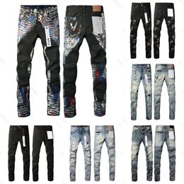 purples jeans designer for mens high quality fashion cool style pant distressed ripped biker black blue jean s 57803