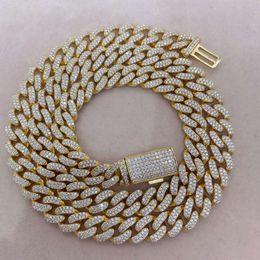 Hip Hop Men Jewellery 10Mm Moissanite 14K Gold Plated Link Necklace Bracelet Cuban Diamond Chain