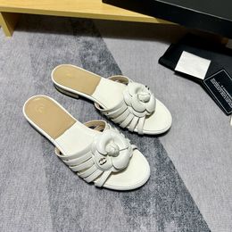Paris Womens Sandals Sommer weiche Boden Mode/vielseitige Schuhe Frauen Luxusdesigner Dia Gummi Flip-Flops flache Sandalen Frauen rutschern
