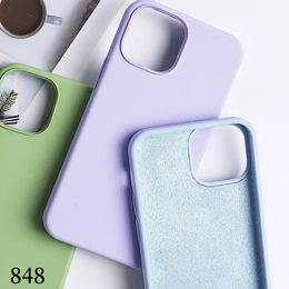 Silicone Phone Cases For iPhone 15 15pro 15plus 15 pro max 14 13 12 11 Pro Max Mini X XS XR 6 6s 7 8 Plus se Shockproof Back Cover 848DD