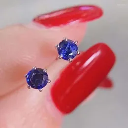 Stud Earrings The Latest Sapphire Earring Royal Blue Classic Style 925 Sterling Silver Natural And Real