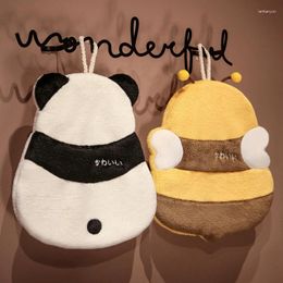 Towel Cartoon Panda Bee Shaped Hand Towels Thickened Soft Coral Velvet Super Absorbent Cute Handkerchief Kitchen Hanging Terry