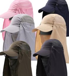 Quick Drying Sun Protection Baseba Cap Women Men Removable Neck Flap Face Cover Mask Cap Unisex Outdoor Fishing Hat1573666