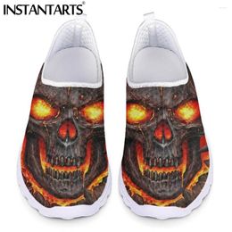 Casual Shoes INSTANTARTS Lava Skull Design Flat For Women Gothic Style Breathable Air Mesh Sneakers Summer Ladies Outdoor Beach Loafers