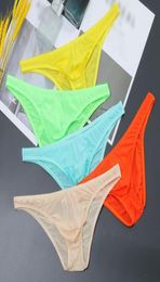 Underpants Transparent Briefs Man Sexy Underwear Solid See Through Panties Male Bulge Pouch Men Thongs Breathable Knicker2156232
