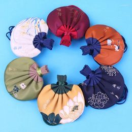 Storage Bags 200x Chinese Sachet Silk Brocade Coin Bag Drawstring Jewelry Gift Double Sided Jacquard Spice Packaging