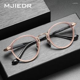 Sunglasses Frames Round Acetate And Titannium Glasses Frame High Quality Optical Exquisite Delicate Patterns Vintage Women Eyeglasses
