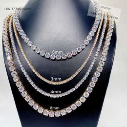 Wholesale 316L Hip Hop Jewellery 3Mm 4Mm Iced Out Cz Diamond Stainless Steel Tennis Chain