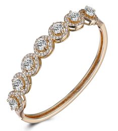 Art Deco Style Wedding Bridal Prom Formal Fancy Crystal Accents Zirconia Halo Tennis Bracelet Bangle1670574