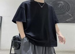 100 Cotton Five Half Sleeve Men039s Women Summer Tshirt Loose Shortsleeved Casual Basic Shirt O Neck Solid Color Oversize 225042268