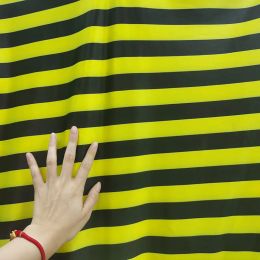 Beautful Milk Silk 4 Side Stretch Knitted Cotton/Spandex Fabric Yellow/black Stripes Print Cloth Sewing DIY Dance Clothing/Dress