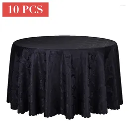 Table Cloth 10PCS Wholesale El Wedding Round Tablecloth Solid Jacquard Cloths Square Decor Linens Red Black White Cover