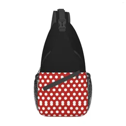 Backpack Cartoon Character Mouse White Dots Sling Chest Cross Bag School Travel Polyester Casual Unisex Mini One Size