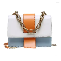 Shoulder Bags Brands Women's Handbags 2024 Summer Small Crossbody For Wome High Quality Colour Contrast Messenger Bag Chain