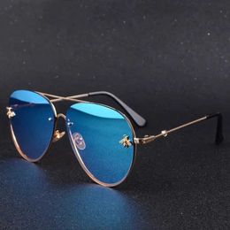 Sunglasses 2024 Luxury Brand Designer Female Rimless Sunglasses Aviation Woman Sun Glasses Gradient Shades Little Bee Lens Ladies UV400 Ray T240524