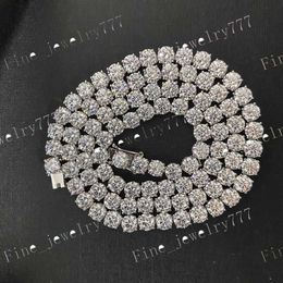 5mm Moissanite Iced Out Tennis Chain 20 Inches Tennis Chain Necklace In S925 Sterling Silver