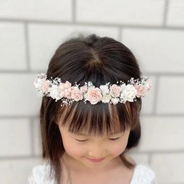 Hair Accessories Peachy White Flower Girl Crown Baby Headband