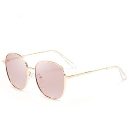 Occhiali da sole lenti riflettenti lenti alla moda polarizzate in metallo femminile grande cornice in stile coreano glassunglasses 320q 320q