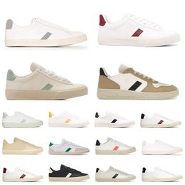 New Fashion Designer luxury Casual Shoes vejasneakers White Orange Black Green Low-carbon Womens Classic White Shoes Men sneakers size 36-45