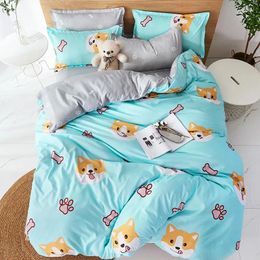 Bedding Sets Cartoon Dog Pattern Girl Boy Kid Bed Cover Set Duvet Adult Child Sheets And Pillowcases Comforter 61071