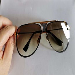 Classic Pilot Sunglasse 2082 Matte Black Gold Brown Gradient Lenses Mens Rimless Sunglasses New with Box 3034