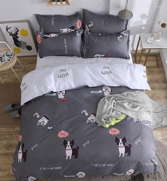 Bedding Sets Pug Dog Pattern 4pcs Girl Boy Kid Bed Cover Set Duvet Adult Child Sheets And Pillowcases Comforter 61071