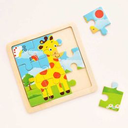 3D Puzzles Sorting Nesting Stacking toys Baby wooden Montessori puzzle childrens game cartoon animal baby toy 1 2 3 years old WX5.26EAJL