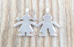 Sweet Dolls Pendant Authentic 925 Sterling Silver pendants Silver Fits European bear Jewelry Style Gift Andy Jewel 1159045003580402
