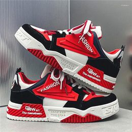Casual Shoes Designer For Men Platform Sneakes Two-tone Lace Up Trainers Fashion Student Mens Vulcanized Tenis Masculino