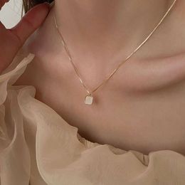 Square Light Niche Shell Necklace for Women's Summer Design