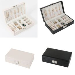 New Color Beautiful PU Leather Jewelry Box Suitcase Box Earrings Earrings Necklace Storage Box 293s