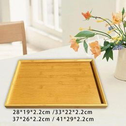 Decorative Figurines Bamboo Serving Tray Rectangle For Eating And Bread Dessert Displays Food Fruit Snacks Countertop Coffee Table