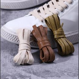 Shoe Parts 1Pair Waxed Shoelaces Leather Shoes Waterproof Cotton Flat Laces Snow Boots Bootlace Shoelace 100 120 140 160 180cm