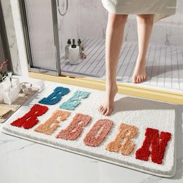 Carpets Letters Bedside Mat Rugs Non-Slip Bath Luxury Soft Absorbent Plush Microfiber Mats For Bathroom Carpet Tub Shower