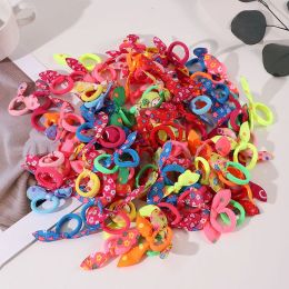 20Pcs Girls Elastic Hair Bands Kids Hair Accessories Children Cute Bow Hair Ties Ponytail Holder Headband Baby Rubber Band