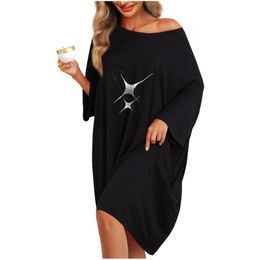 Taghe da notte taglie forti per donne magliette per sonno oversize abiti a maniche corta con tasca con abiti s-5xl robe de designer