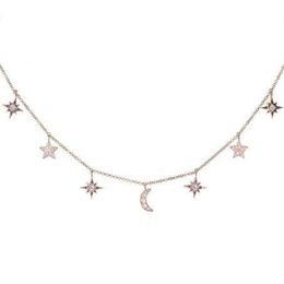 925 Sterling Silver Jewelry Love Moon Star Necklaces & Pendants Chain Choker Necklace Collar Women Statement Jewelry Bijoux T190626 2384