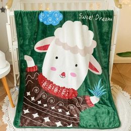 Blankets 140 100cm Baby Flannel Blanket With Cute Cartoon Pattern Quilt For Under 4 Years Old Swaddle Wrap Does Not Shed Hair