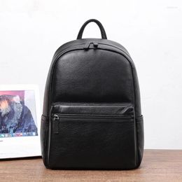 Backpack YIFANGZHE Genuine Cowhide Leather For Men Multifunctional 15.6 Inch Laptop Executive Business Travel College Bag
