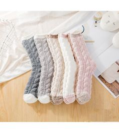 New Winter Women Warm Socks Coral Floor Towel Cotton Ladies Socks Warmer Sleeping Floor Towel Sock9624537
