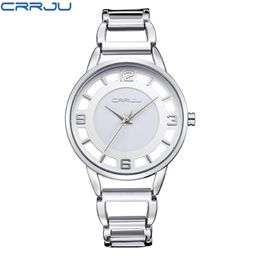 CRRJU Luxury Brand Fashion Gold Woman Bracelet Watch Women Full Steel Quartz-watch Clock Ladies Dress Watches relogio feminino 270e