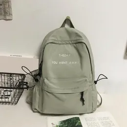 Backpack Solid Color Large Capacity School Multi-pocket Nylon Smooth Zipper Travel Backpacks Reusable Unisex Bag