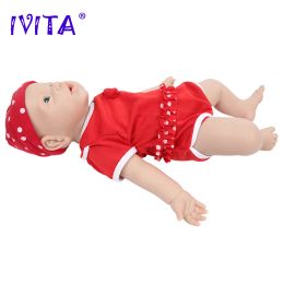 IVITA WG1526 43cm 2.69kg 100% Full Body Silicone Reborn Baby Girl Doll Realistic Dolls Unpainted DIY Blank Babe Children Toys