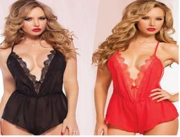 Women Sexy Underwear Lace Silk Vneck Baby Doll New Off Shoulder Plus Size Backless Sleepwear Nightgowns5928363