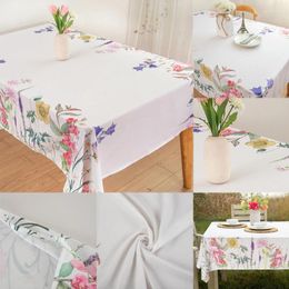 Table Cloth Spring Pastoral Flower Rectangle Tablecloth Birthday Wedding Decorations Waterproof Holiday Party Decoration