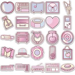 10/50PCS Pink VSCO Aesthetic Graffiti Stickers for Girl Scrapbook Suitcase Water Bottle Phone Laptop Guitar Decal Kids Toy