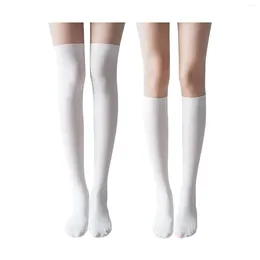 Women Socks Thigh High Stockings Stretchy Silky Seamless Waist Tight